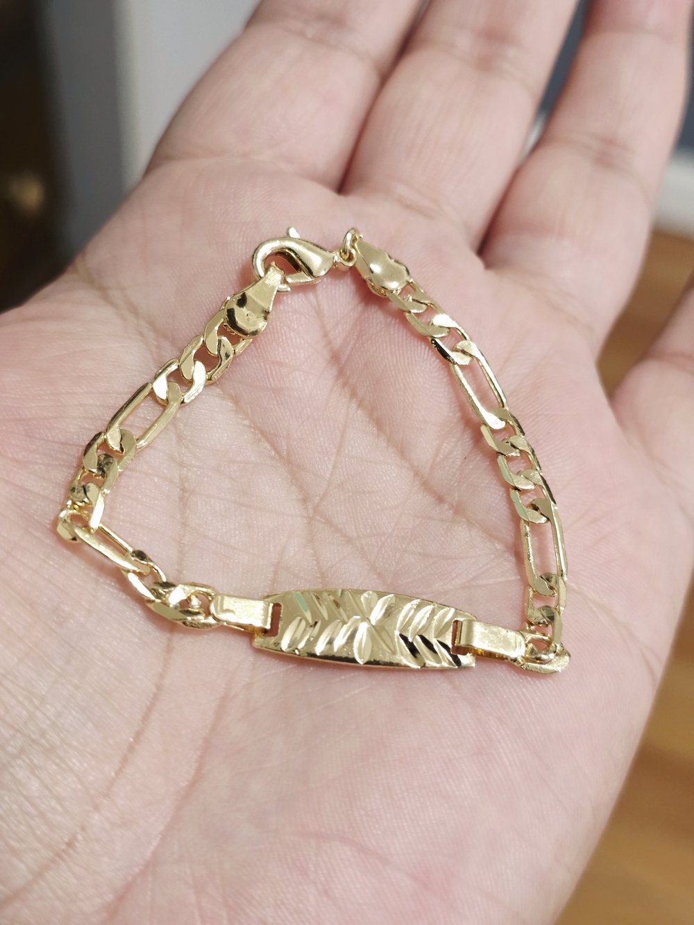 Children's Polished Gold ID Bracelet - Classic Link